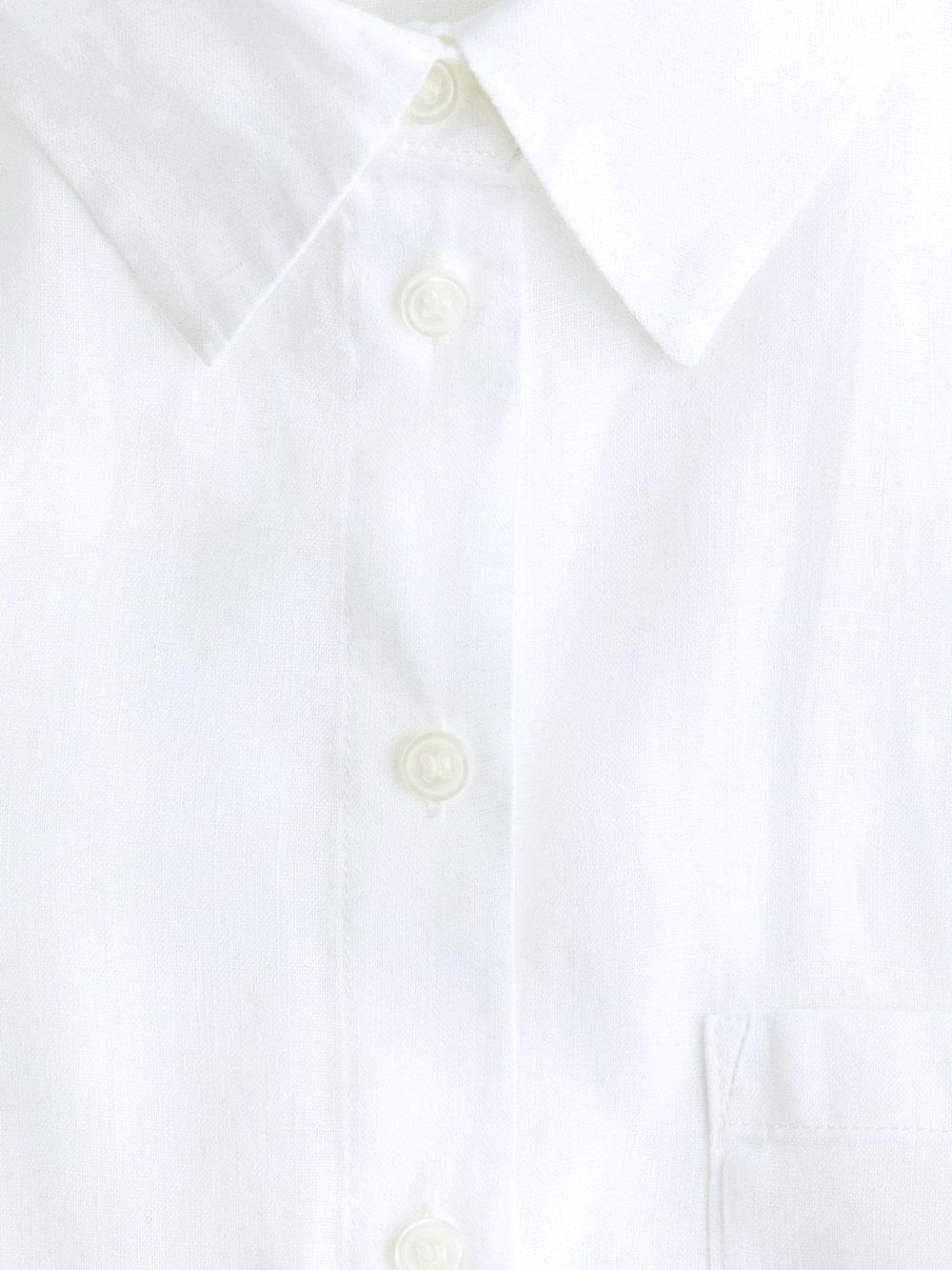 H&M White Linen Women's Button-Down Shirt - Picture 4 of 7